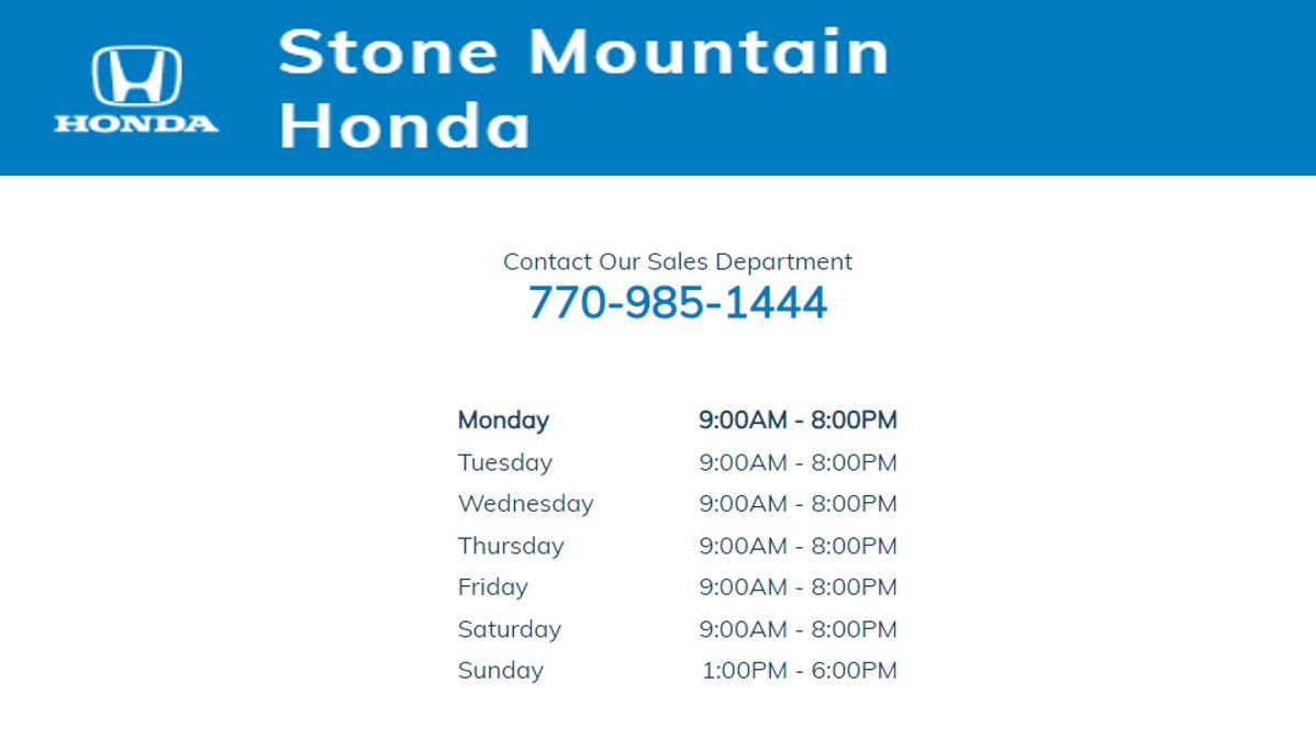 Stone Mountain Honda in Snellville, GA Kelley Blue Book