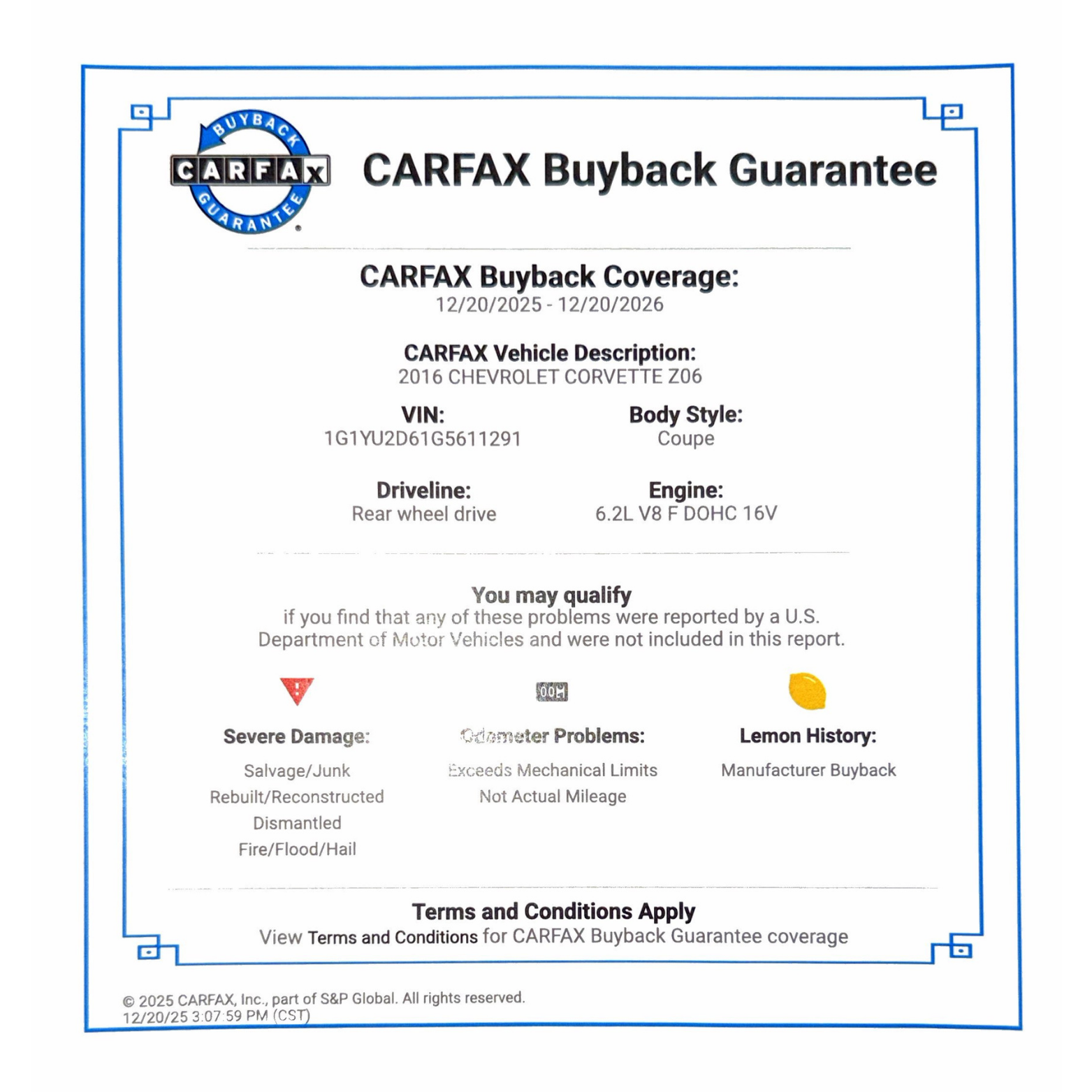 2016 Chevrolet Corvette Z06