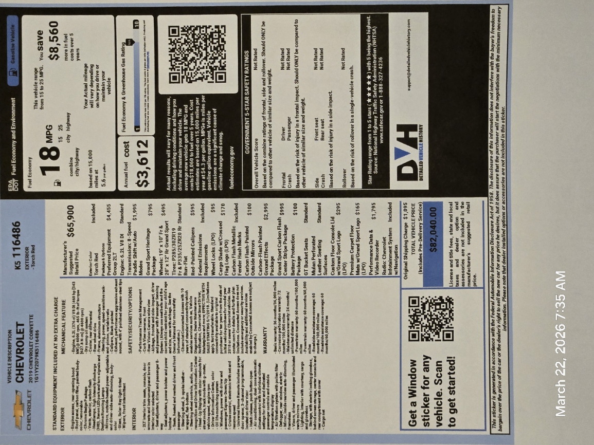 2019 Chevrolet Corvette Grand Sport