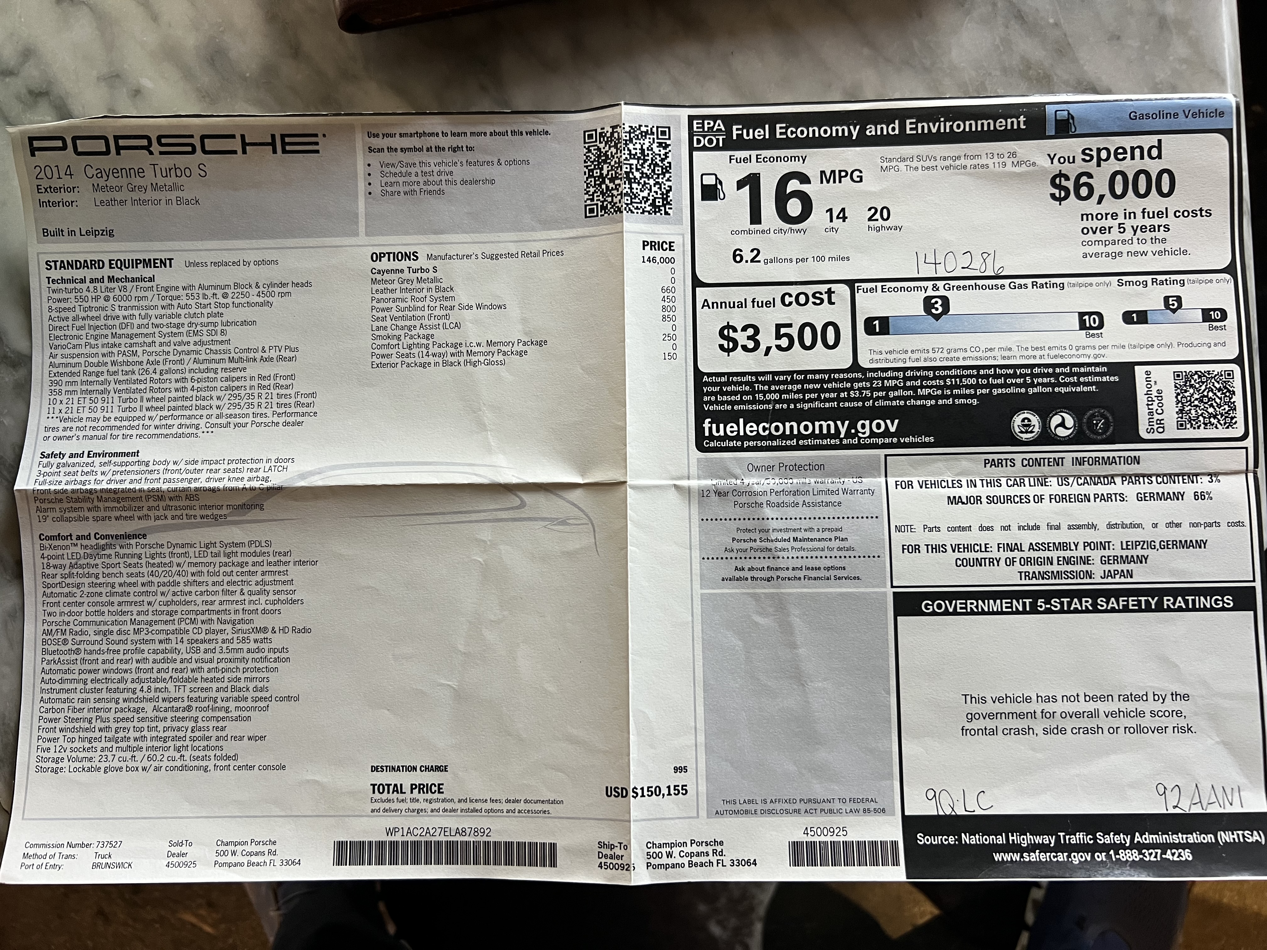 Used 2014 Porsche Cayenne Turbo S