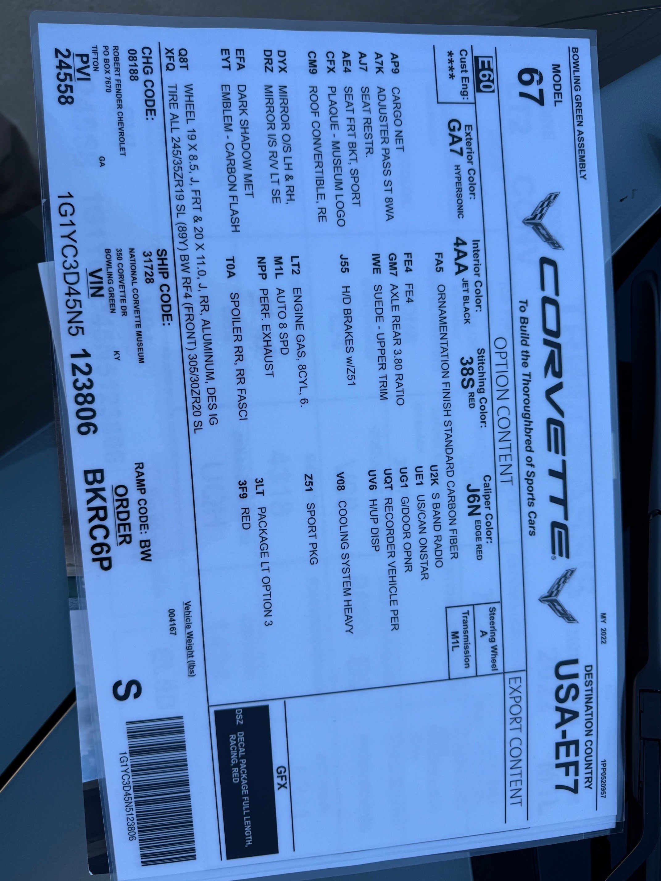 2022 Chevrolet Corvette Stingray Premium Conv