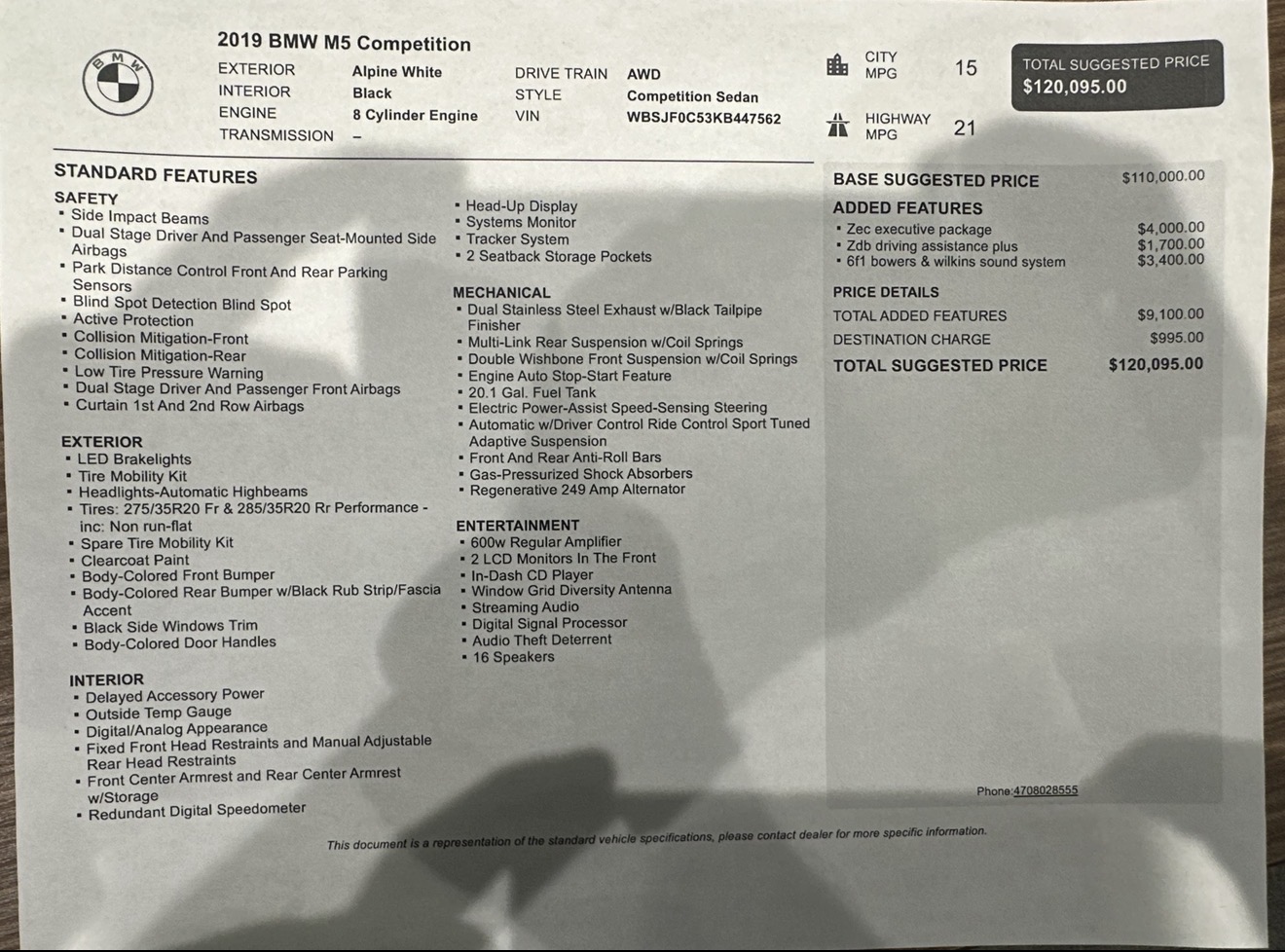 2019 BMW M5