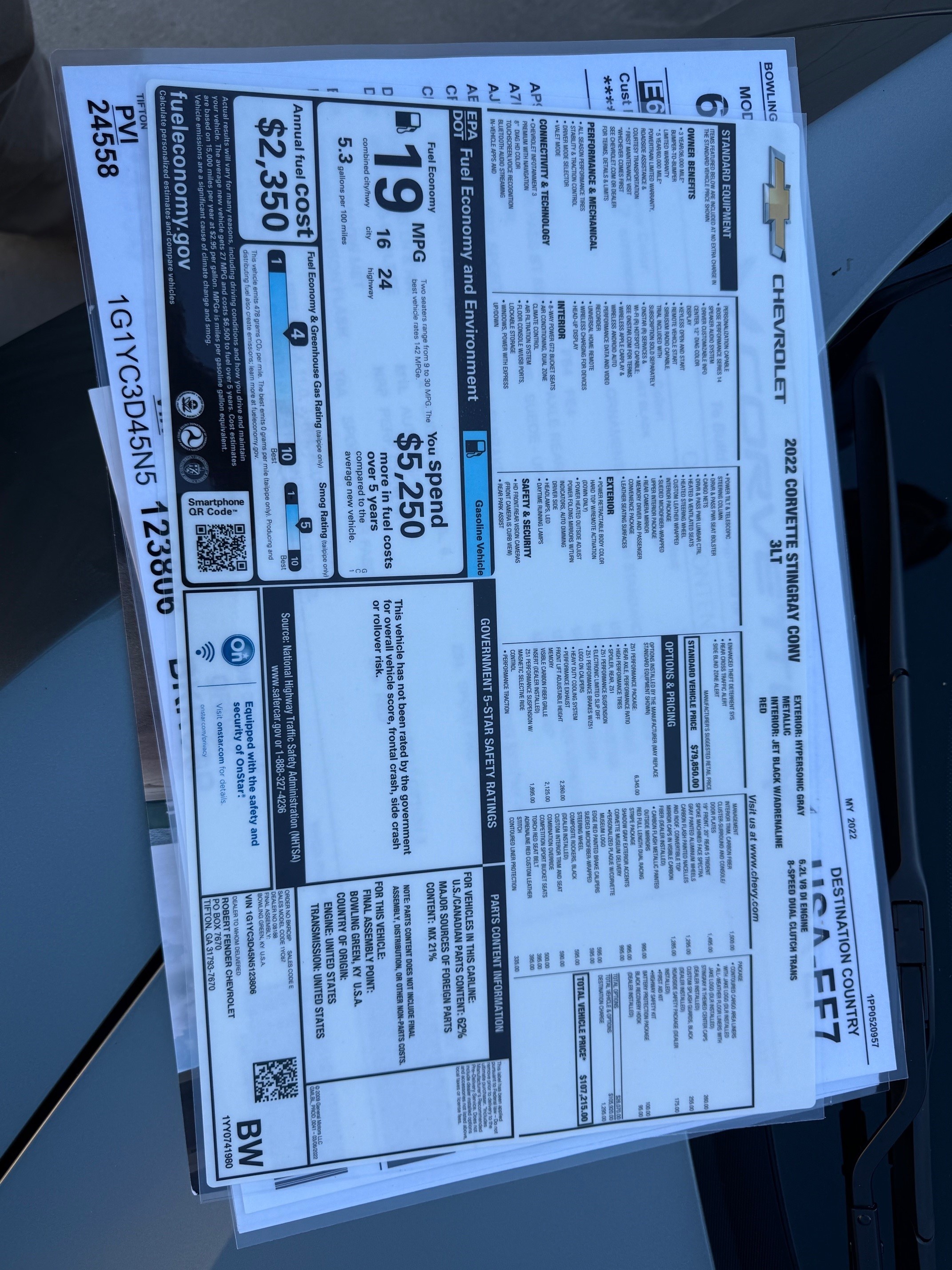 2022 Chevrolet Corvette Stingray Premium Conv