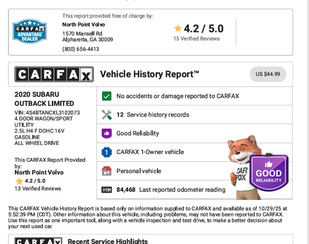2020 Subaru Outback Limited
