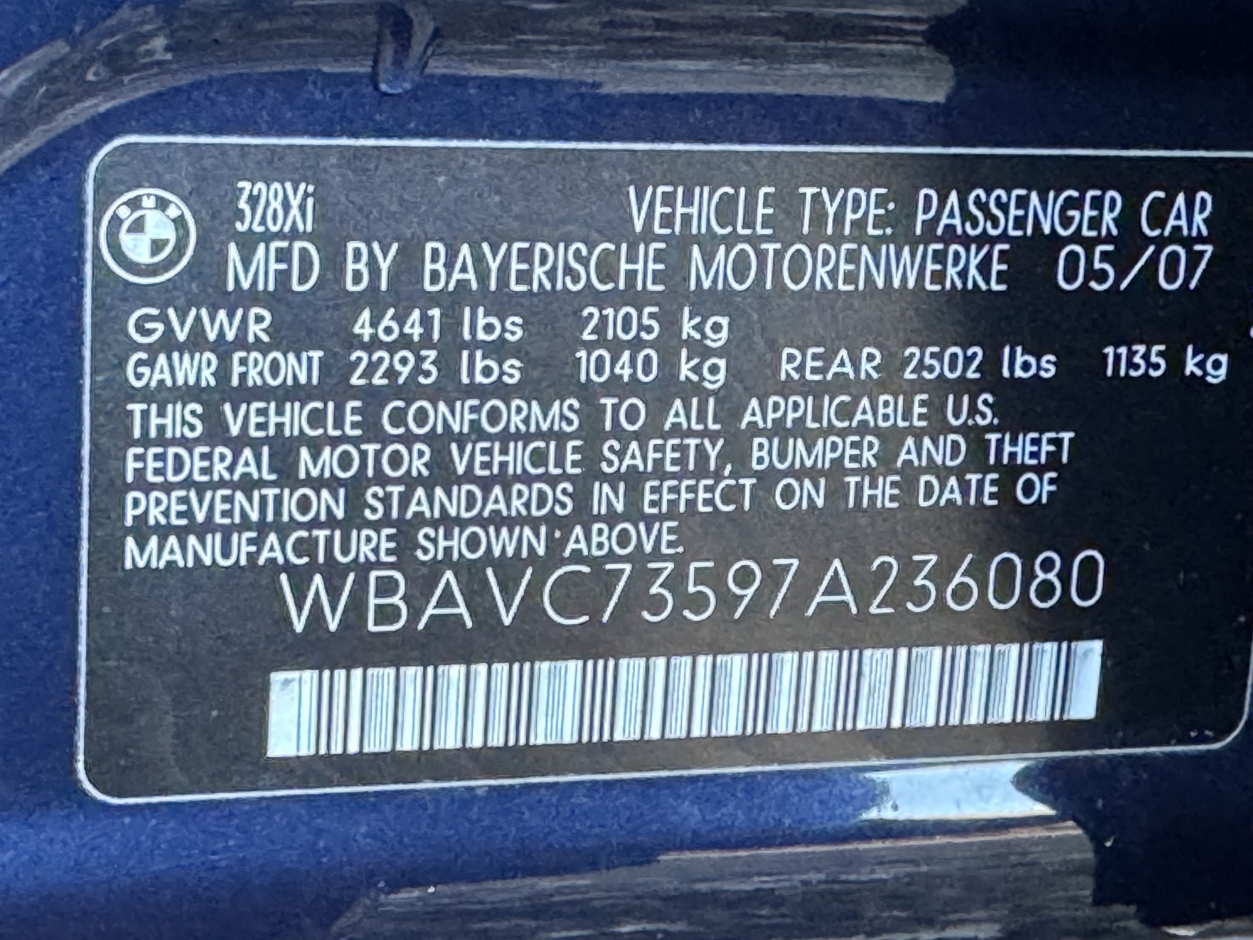 2007 BMW 328xi Sedan