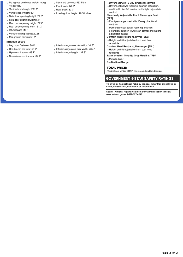 2023 Mercedes-Benz Sprinter 3500