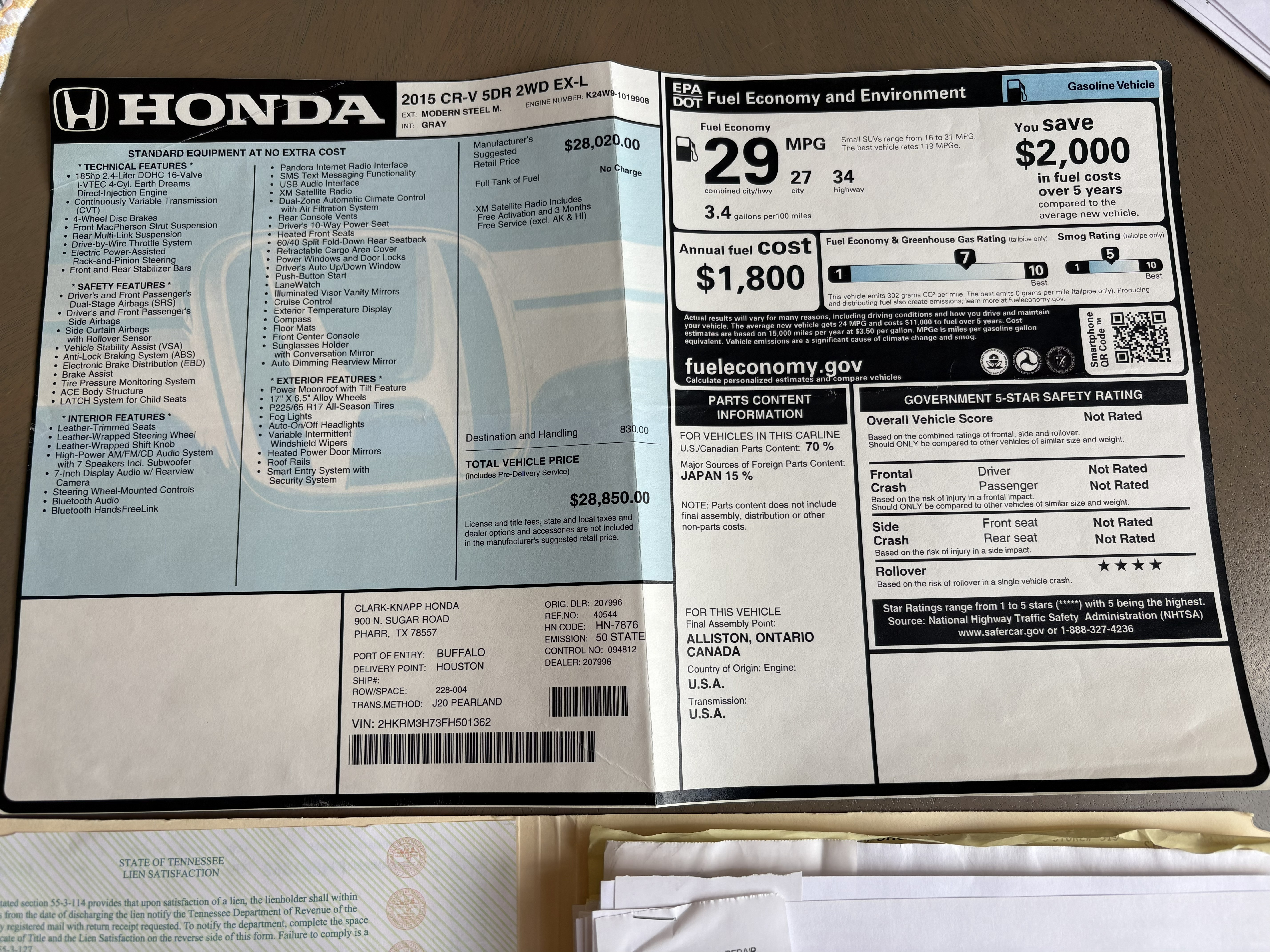 2015 Honda CR-V EX-L