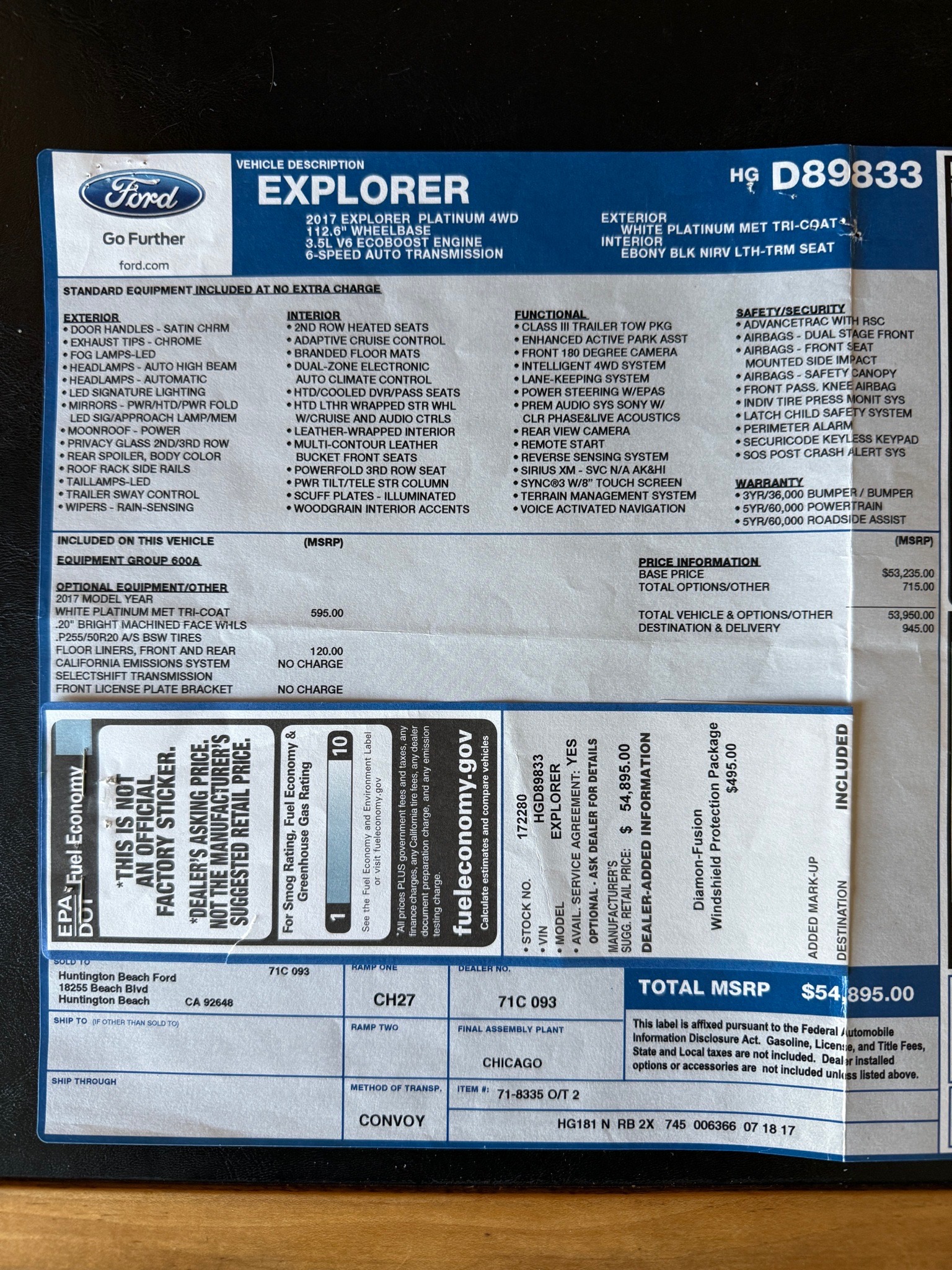 2017 Ford Explorer Platinum
