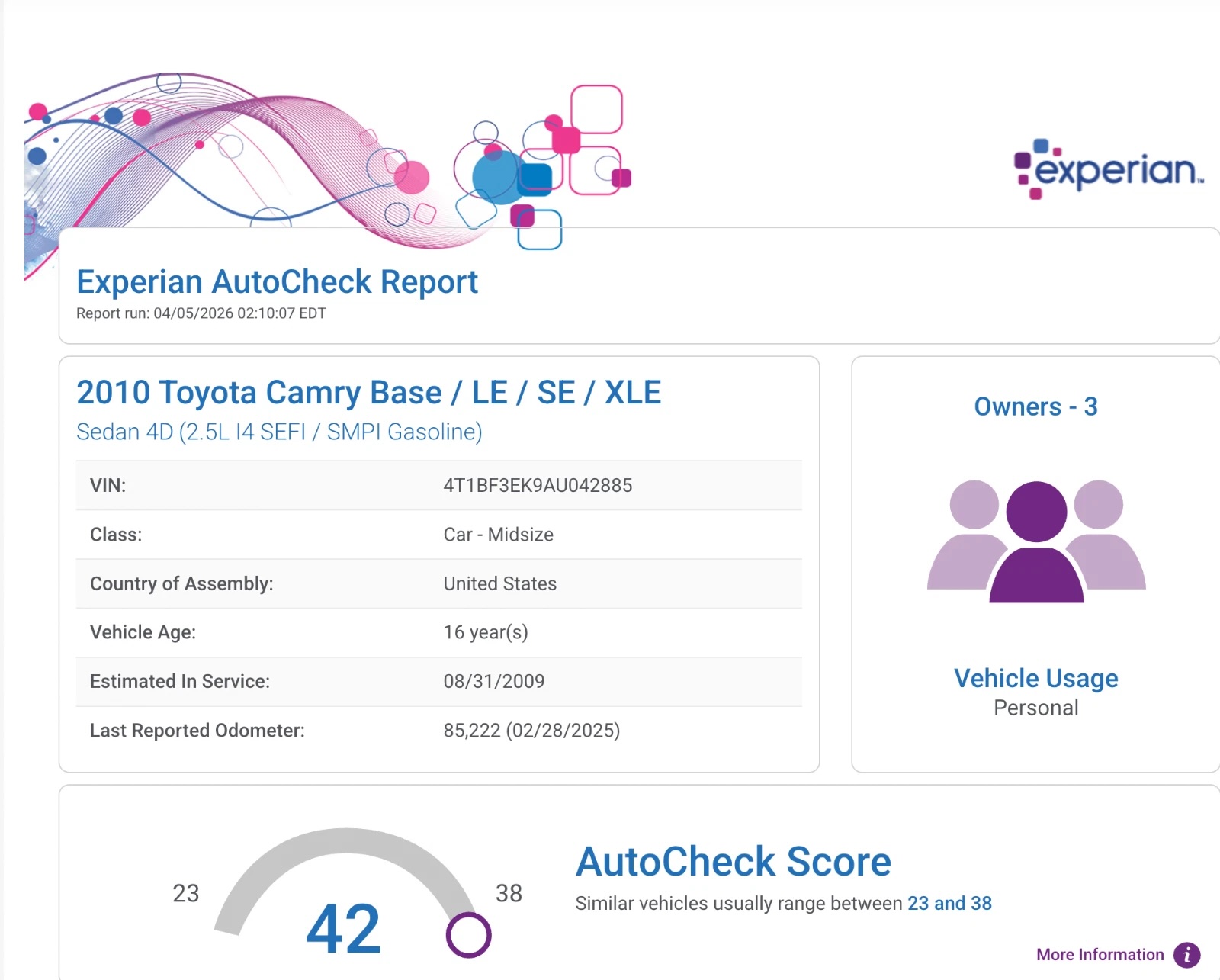 2010 Toyota Camry XLE