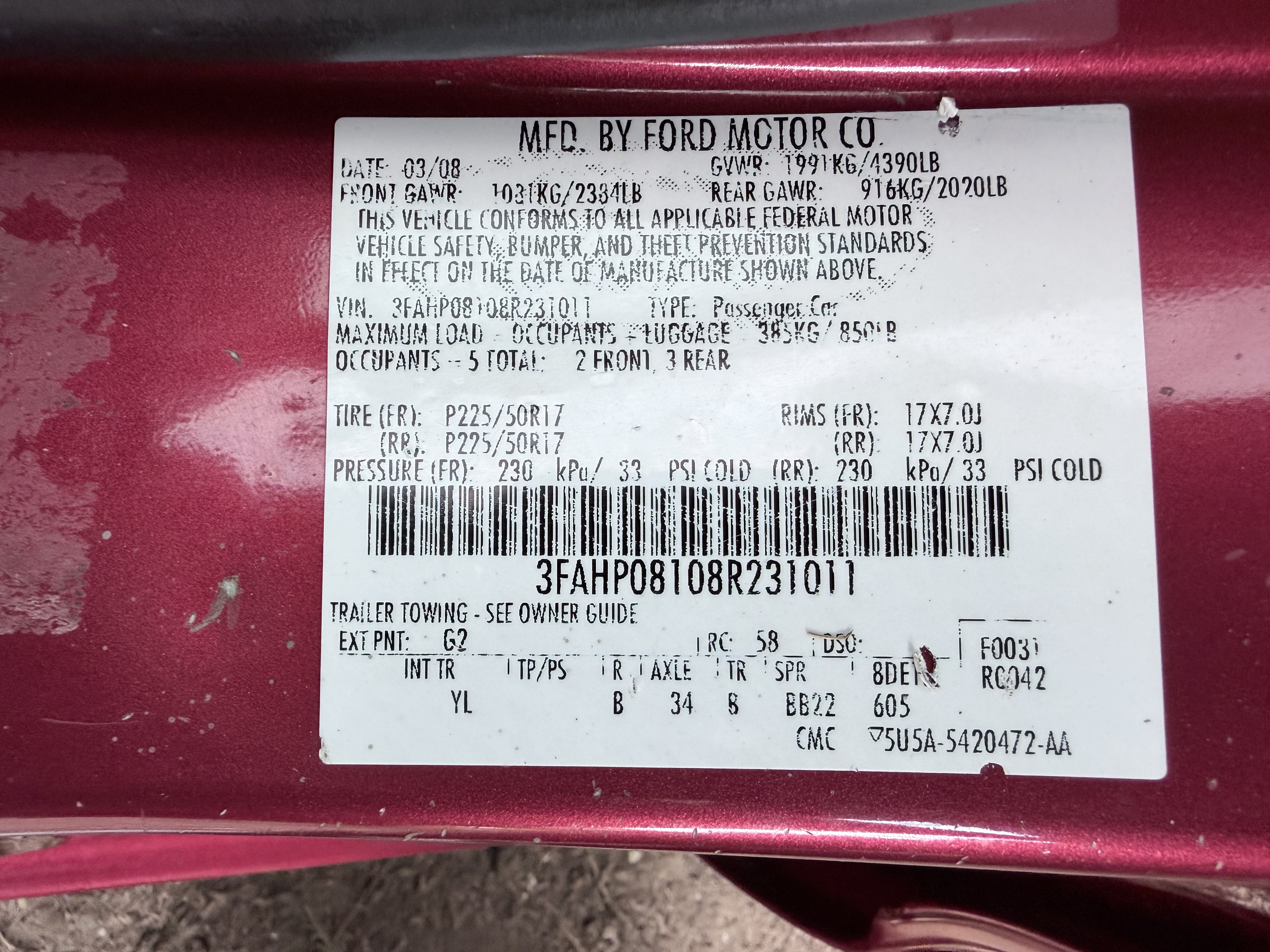 2008 Ford Fusion SEL