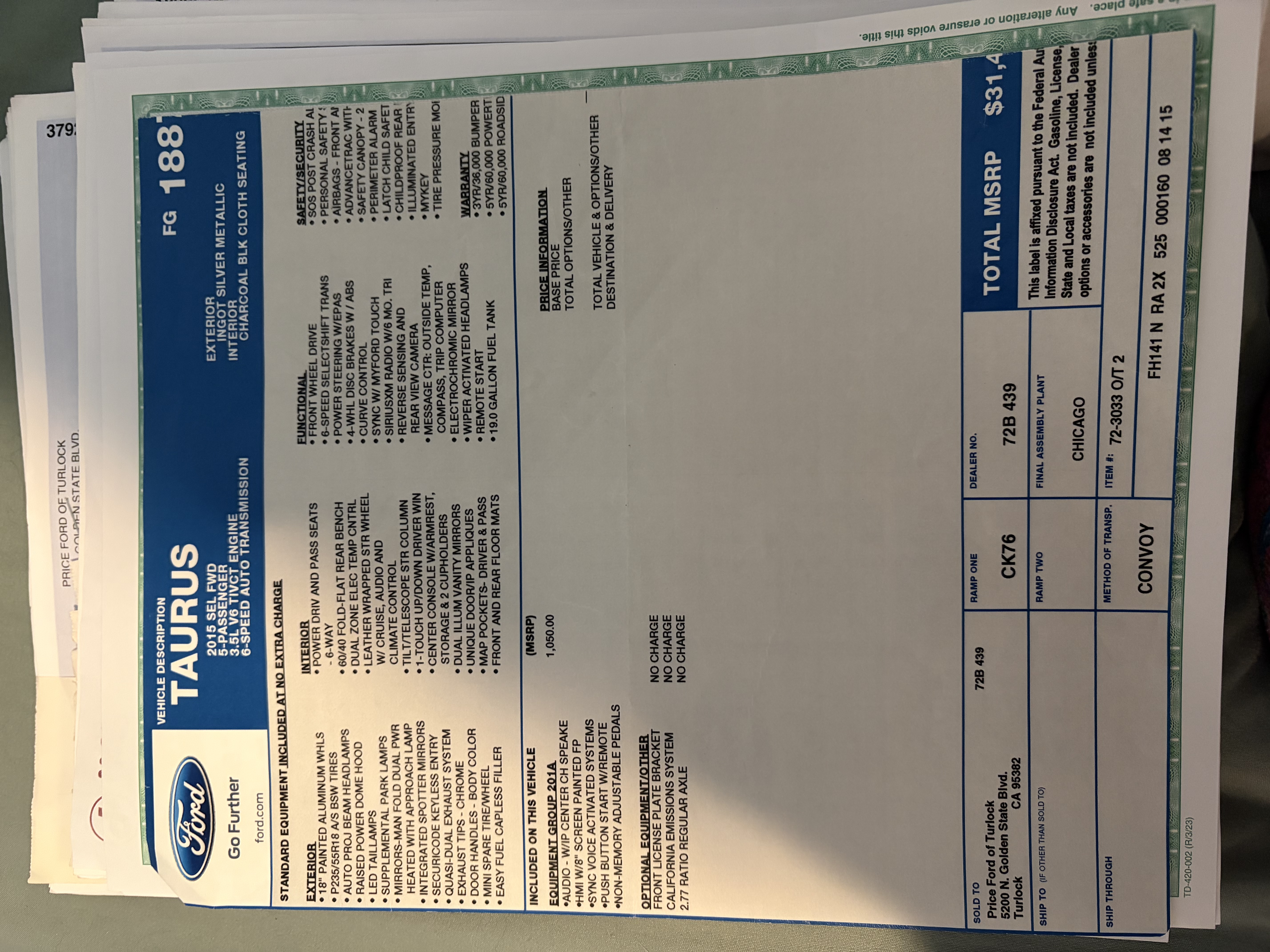 2015 Ford Taurus SEL