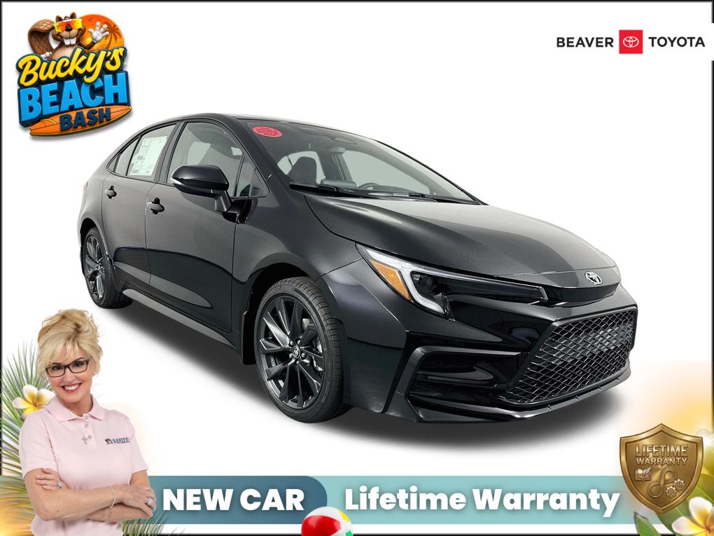 Midnight Black Metallic 2026 Toyota Corolla SE FWD Sedan Front-Wheel Drive Continuously Variable Transmission