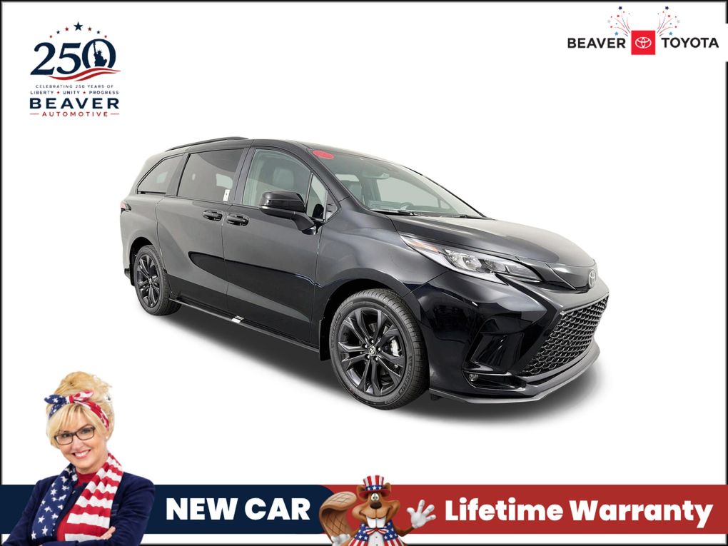Midnight Black Metallic 2026 Toyota Sienna Minivan Front-Wheel Drive Continuously Variable Transmission