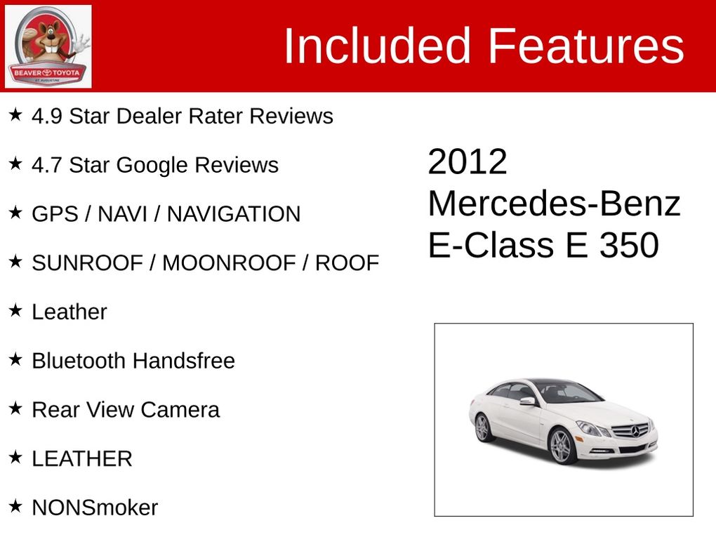 Used 2012 Mercedes-benz E-Class Coupe