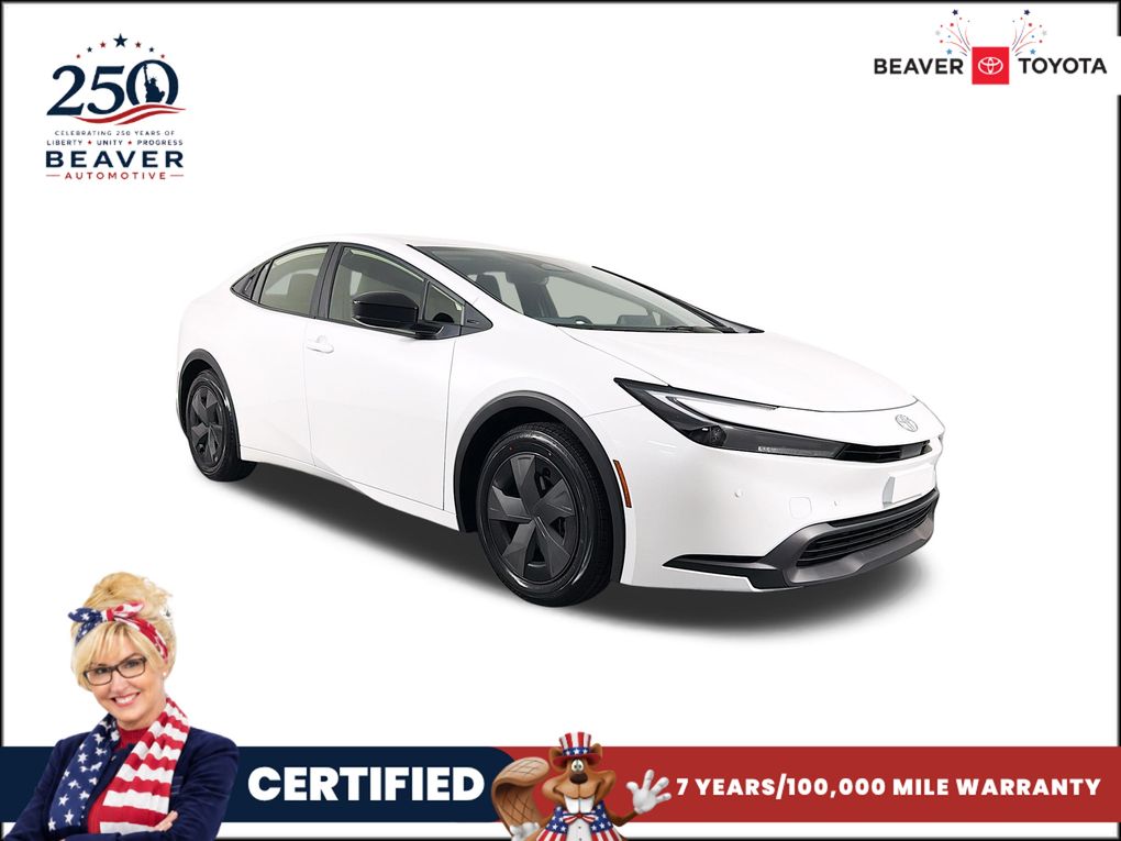 White (Wind Chill Pearl) 2025 Toyota Prius Hatchback Front-Wheel Drive Continuously Variable Transmission