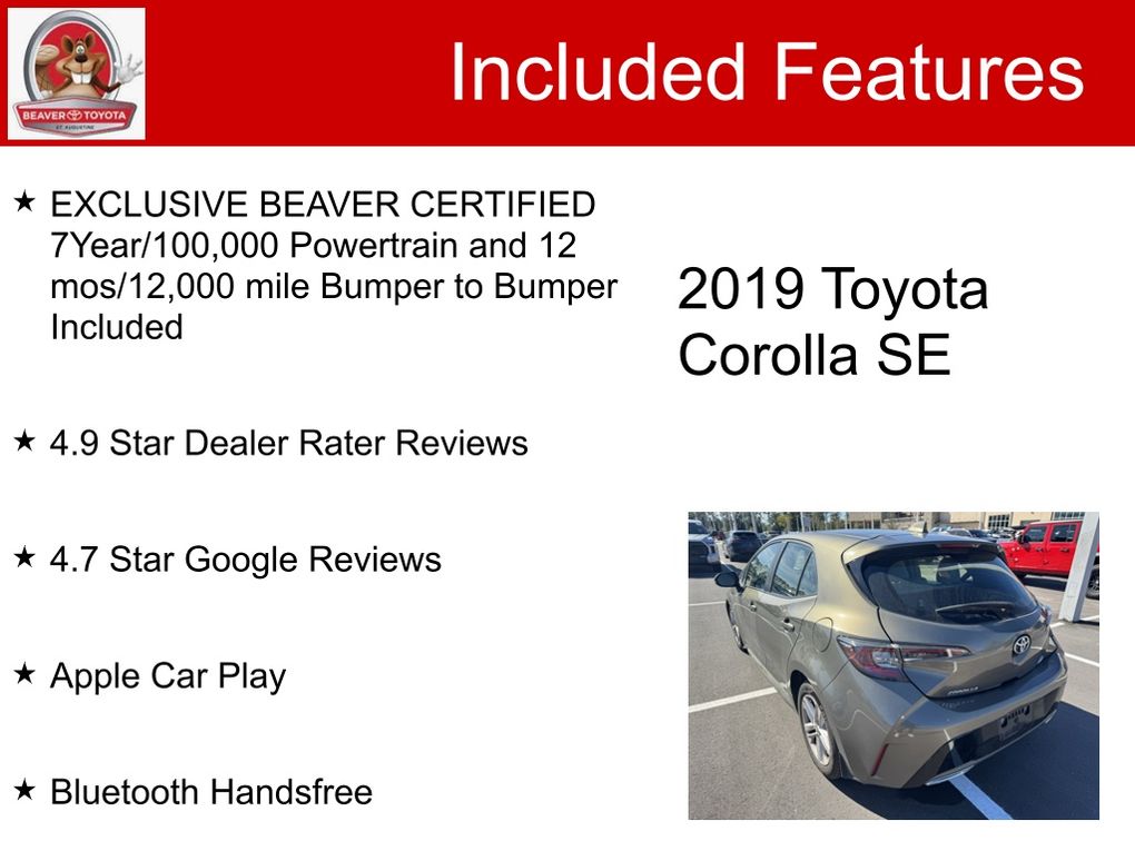 Used 2019 Toyota Corolla Hatchback Hatchback