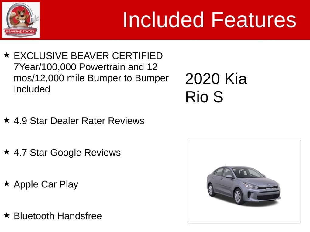 Used 2020 Kia Rio Sedan