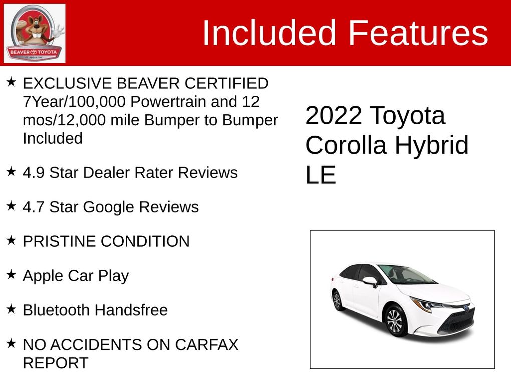 Used 2022 Toyota Corolla Hybrid Sedan