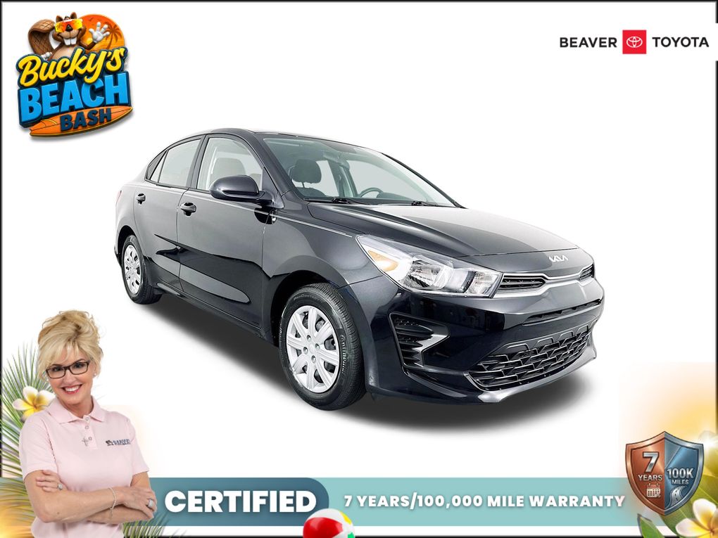 Aurora Black 2023 Kia Rio LX FWD Sedan Front-Wheel Drive Continuously Variable Transmission