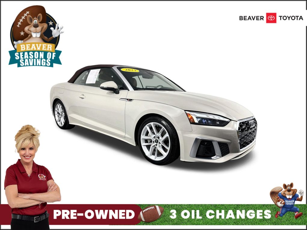 Ibis White 2023 Audi A5 Convertible All-Wheel Drive 7-Speed Automatic
