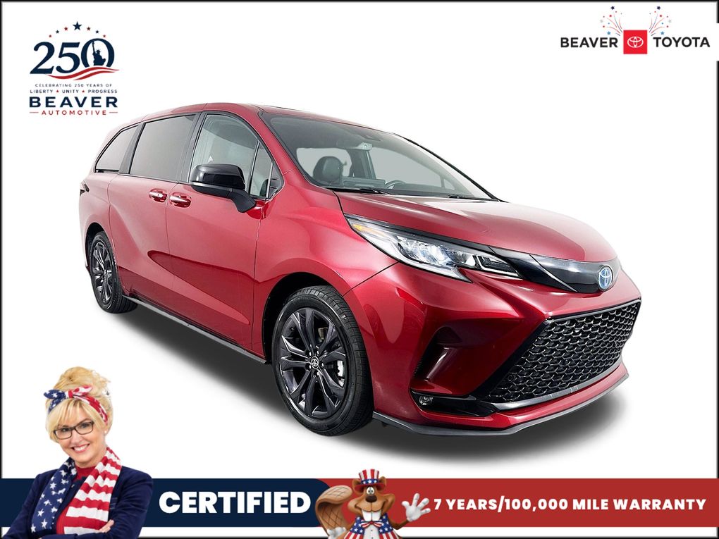 Red (Ruby Flare Pearl) 2025 Toyota Sienna Minivan Front-Wheel Drive Continuously Variable Transmission