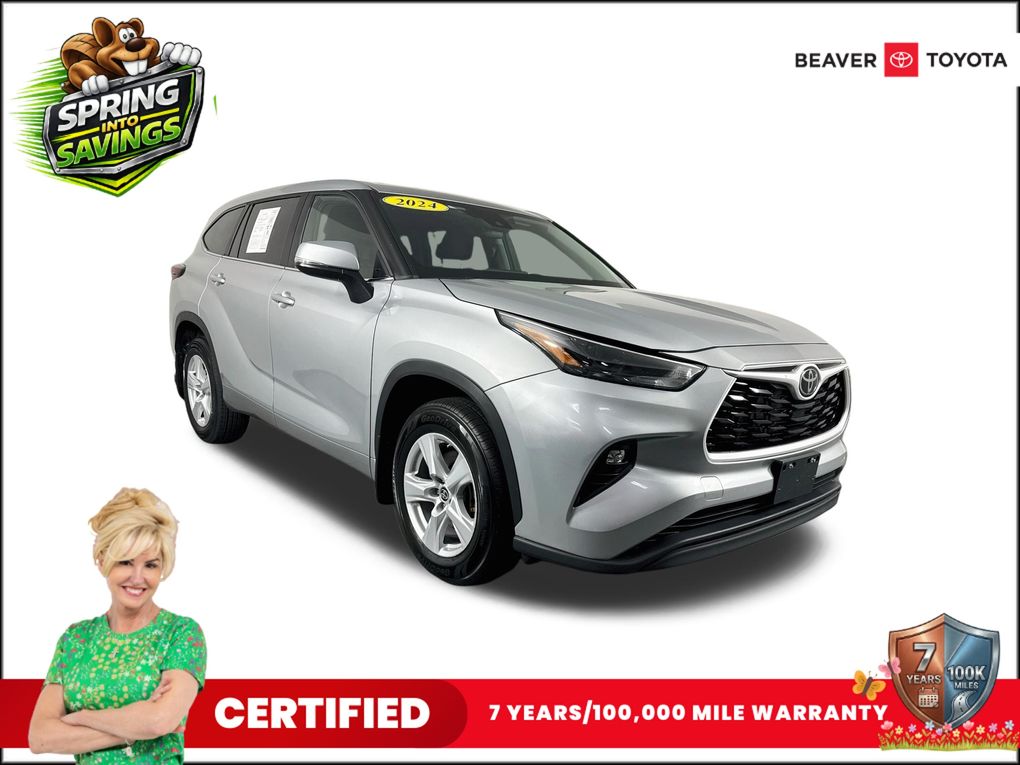 Celestial Silver Metallic 2024 Toyota Highlander LE AWD SUV / Crossover All-Wheel Drive 8-Speed Automatic