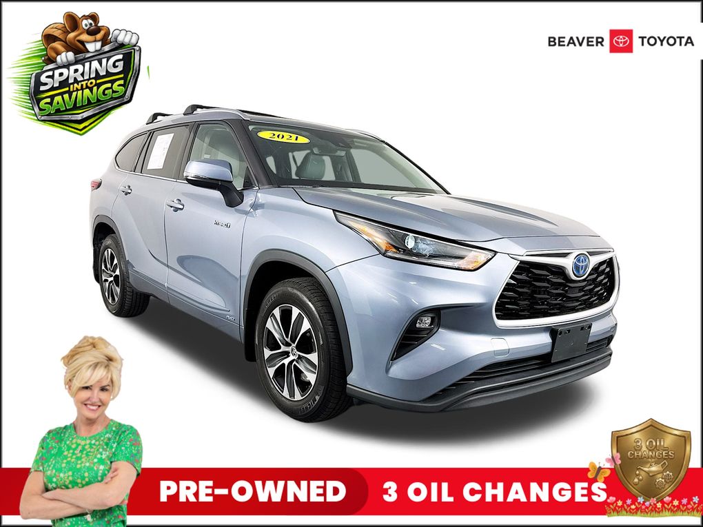 Moon Dust 2021 Toyota Highlander Hybrid XLE AWD SUV / Crossover All-Wheel Drive Continuously Variable Transmission
