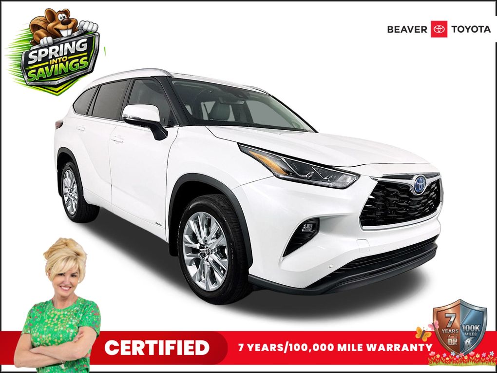 White (Wind Chill Pearl) 2024 Toyota Highlander Hybrid Limited AWD SUV / Crossover All-Wheel Drive Continuously Variable Transmission