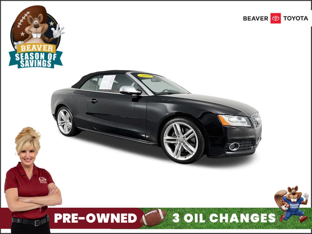 Brilliant Black/Red Roof 2010 Audi S5 Convertible All-Wheel Drive 7-Speed Automatic