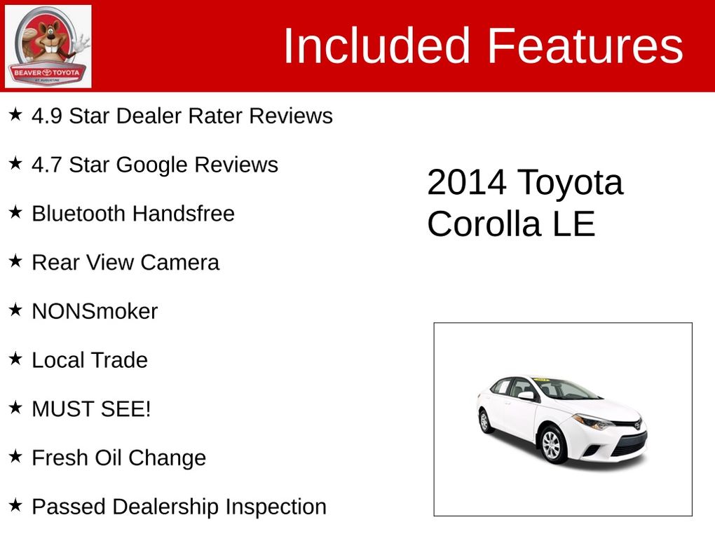 Used 2014 Toyota Corolla Sedan