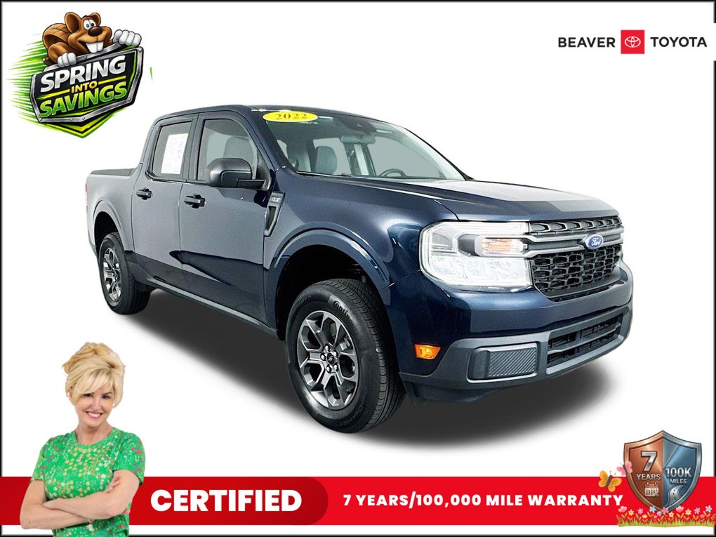 Alto Blue Tinted Clearcoat Metallic 2022 Ford Maverick XLT SuperCrew AWD Pickup Truck All-Wheel Drive 8-Speed Automatic