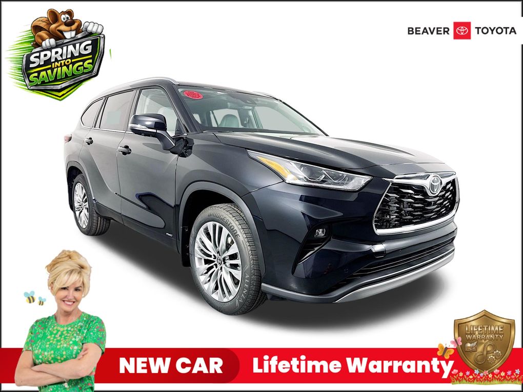 Midnight Black Metallic 2026 Toyota Highlander Hybrid Platinum AWD SUV / Crossover All-Wheel Drive Continuously Variable Transmission