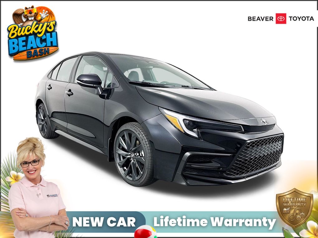 Midnight Black Metallic 2026 Toyota Corolla SE FWD Sedan Front-Wheel Drive Continuously Variable Transmission