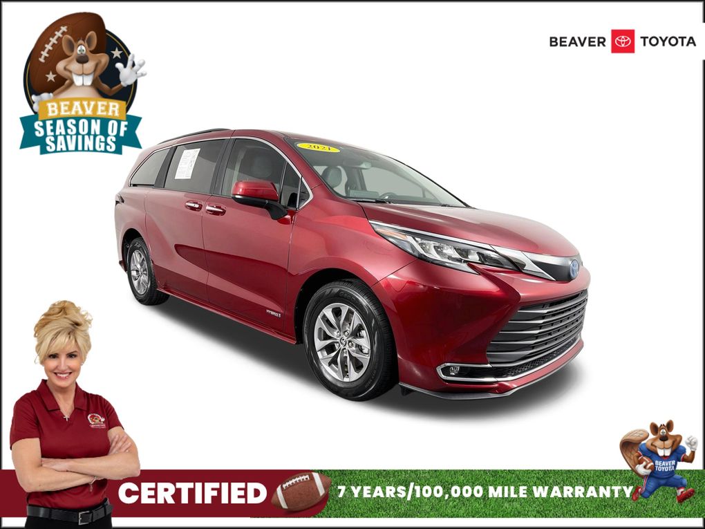 Red (Ruby Flare Pearl) 2021 Toyota Sienna Minivan Front-Wheel Drive Continuously Variable Transmission