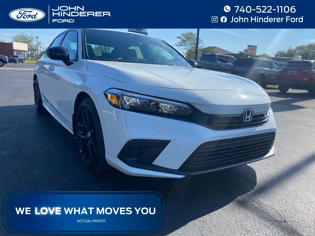 Platinum White Pearl 2024 Honda Civic Sedan Front-Wheel Drive Continuously Variable Transmission