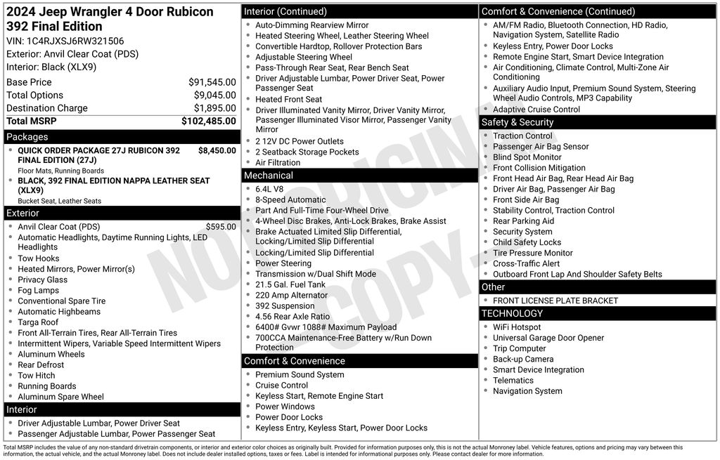 Used 2024 Gray Jeep Rubicon 392 image 38