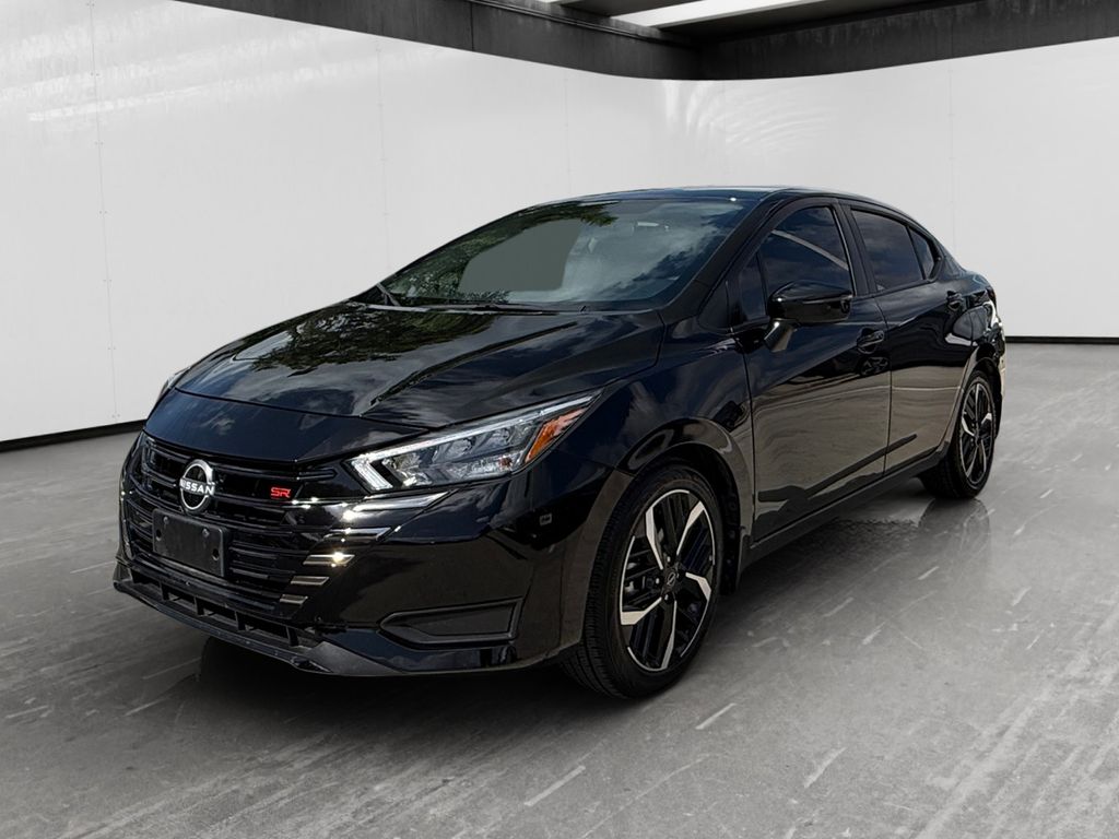 Super Black 2025 Nissan Versa Sedan Front-Wheel Drive Continuously Variable Transmission