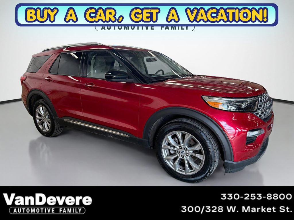 Red Metallic 2023 Ford Explorer Limited AWD SUV / Crossover All-Wheel Drive Automatic