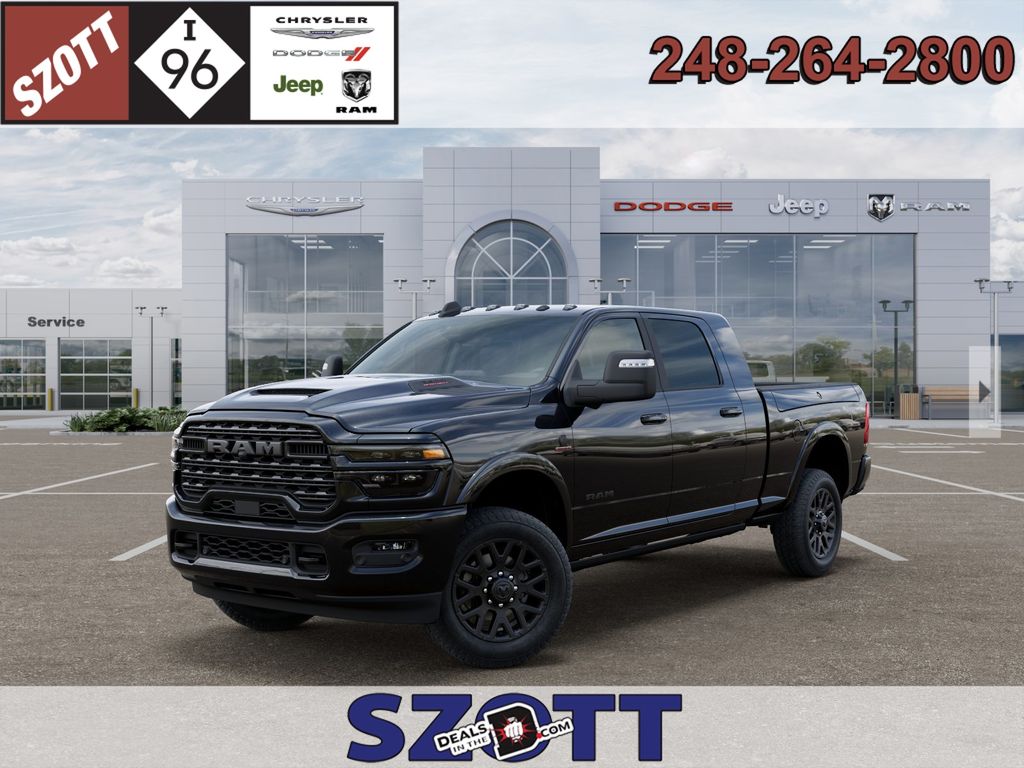 Diamond Black Crystal Pearlcoat 2026 RAM 2500 Limited Mega Cab 4WD Pickup Truck Four-Wheel Drive 8-Speed Automatic