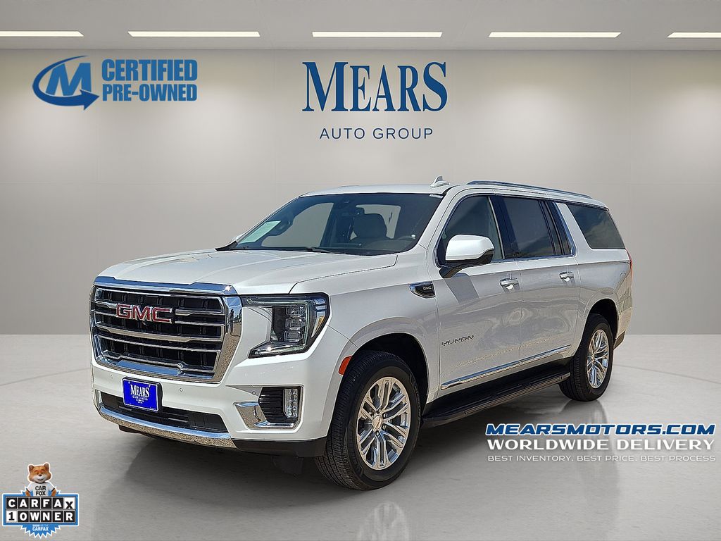 White Frost Tricoat 2022 GMC Yukon XL SLT 4WD SUV / Crossover Four-Wheel Drive