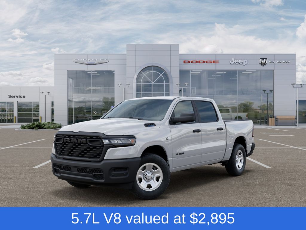 Bright White Clearcoat 2026 RAM 1500 Tradesman Crew Cab 4WD Pickup Truck Four-Wheel Drive 8-Speed Automatic