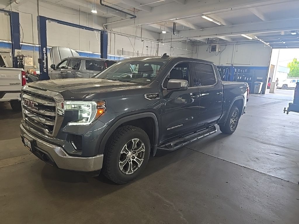 Gray (Dark Sky Metallic) 2019 GMC Sierra 1500 SLE Crew Cab 4WD Pickup Truck Four-Wheel Drive 8-Speed Automatic