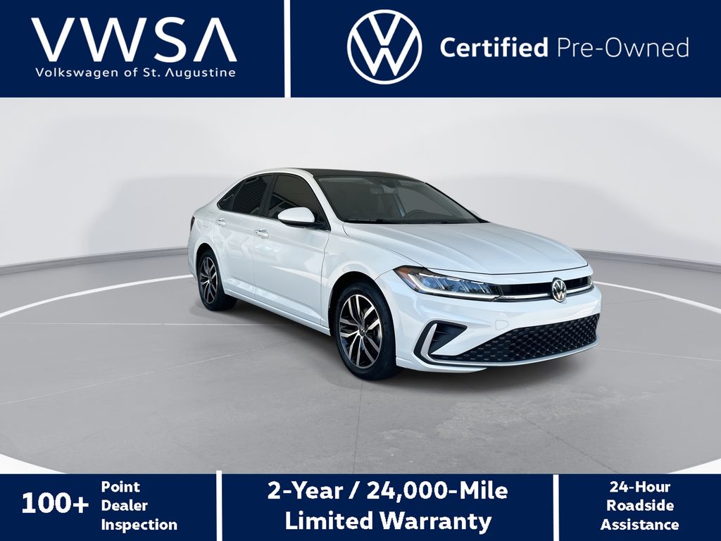 Opal White Pearl 2025 Volkswagen Jetta Sedan Front-Wheel Drive 8-Speed Automatic