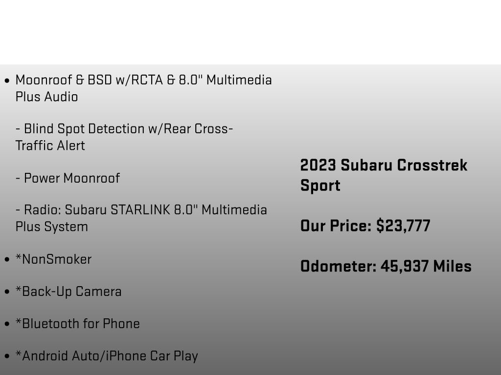 2023 Subaru Crosstrek Sport Gray at Rafferty Subaru