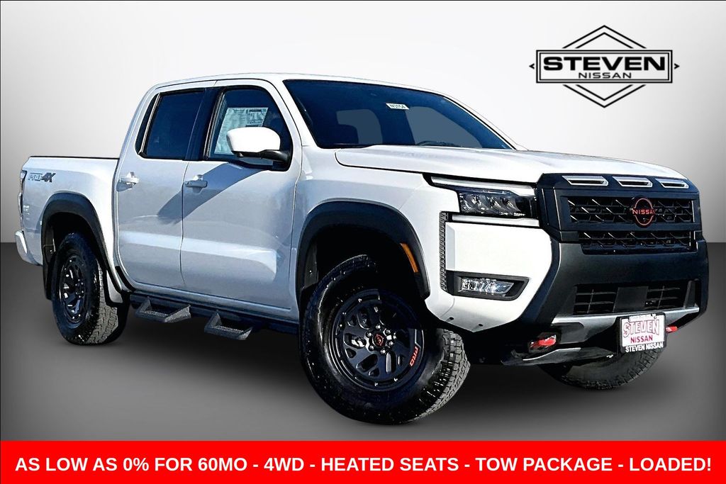Glacier White 2026 Nissan Frontier Pickup Truck Four-Wheel Drive 9-Speed Automatic Overdrive