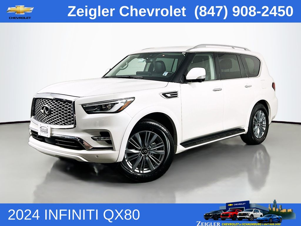 Moonstone White 2024 INFINITI QX80 Luxe RWD SUV / Crossover Rear-Wheel Drive 7-Speed Automatic