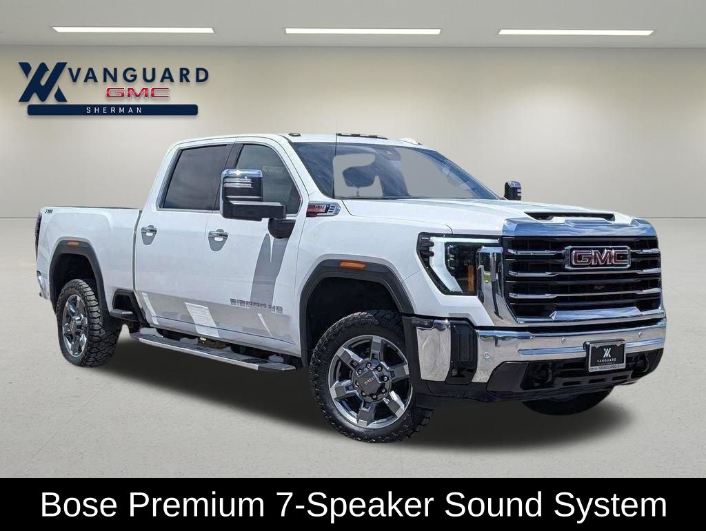 Summit White 2025 GMC Sierra 2500HD SLT Crew Cab 4WD Pickup Truck Four-Wheel Drive Automatic