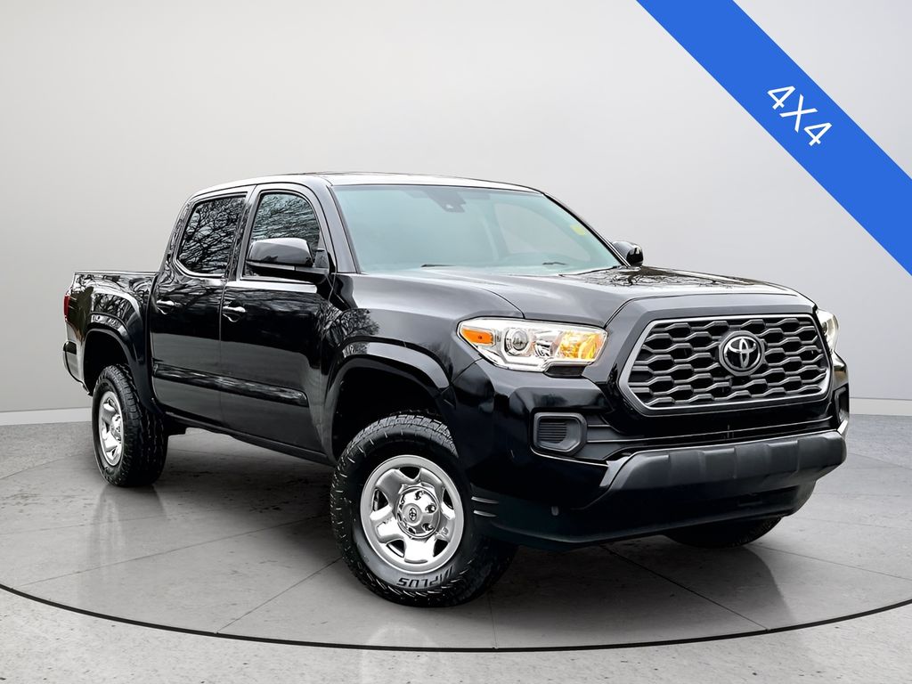 Midnight Black Metallic 2020 Toyota Tacoma SR V6 Double Cab 4WD Pickup Truck Four-Wheel Drive 6-Speed Automatic