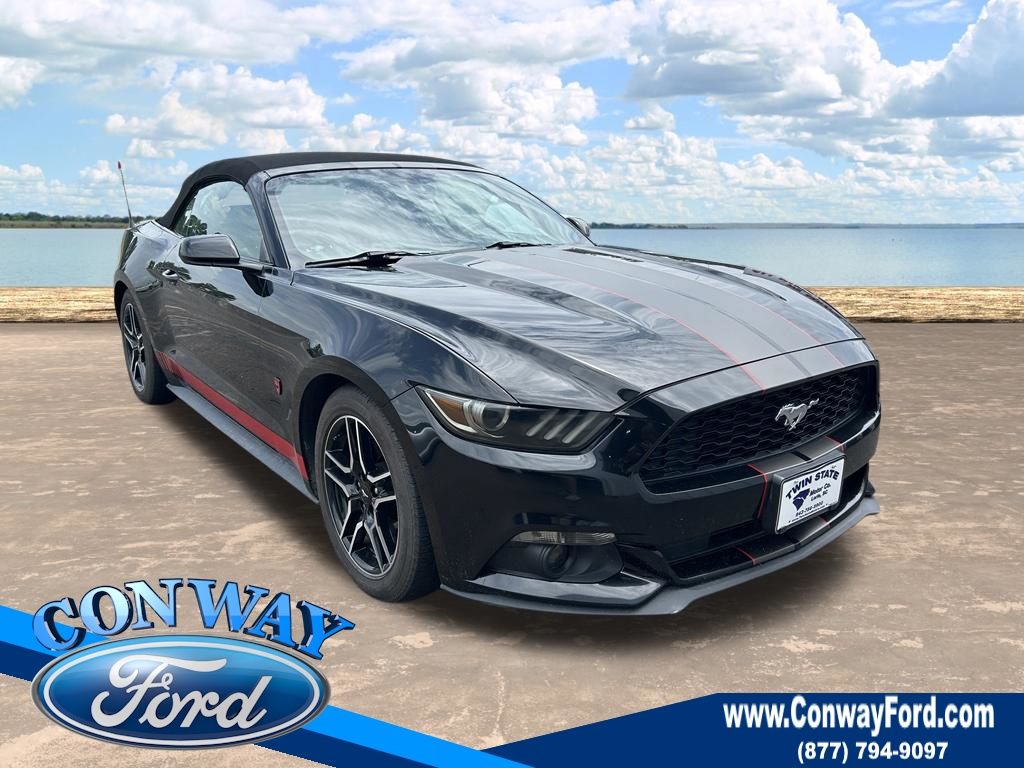 Black 2015 Ford Mustang Convertible Rear-Wheel Drive 6-Speed Automatic