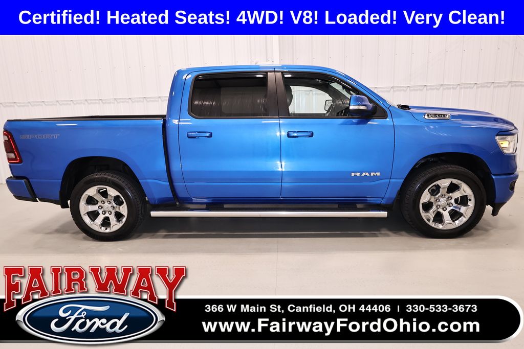 Hydro Blue Pearlcoat 2021 RAM 1500 Pickup Truck Four-Wheel Drive 8-Speed Automatic